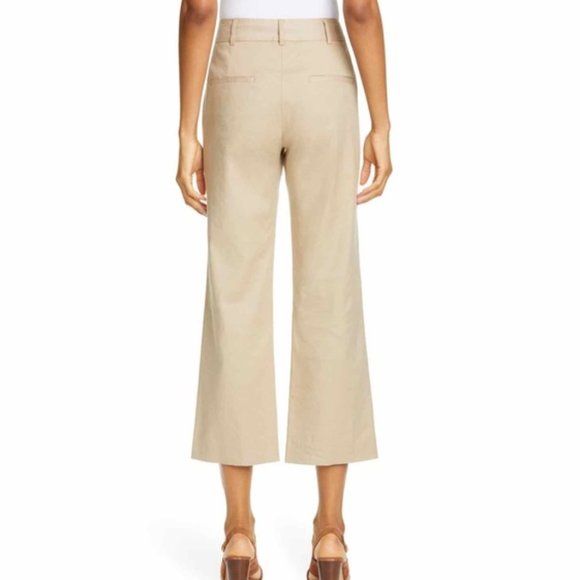 VERONICA BEARD Khaki Linen Martin Cropped Pant - Size 2 - Picture 2 of 4